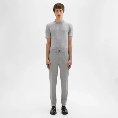 Theory Larin Drawstring Pant In Stretch Wool In Vapor Melange