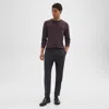 Theory Larin Drawstring Pant In Wool-blend Flannel In Dark Navy