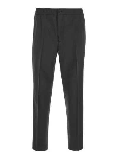 Theory 'larin' Grey Pants With Elastic Waistband In Tech Fabric Man