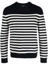 Theory Latho Striped Cotton Jumper In Blue