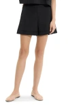 Theory Lattice Inset Stretch Cotton Shorts In Black