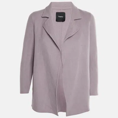 Pre-owned Theory Lavender Wool And Cashmere Blend Sileena Jacket Xs In Purple