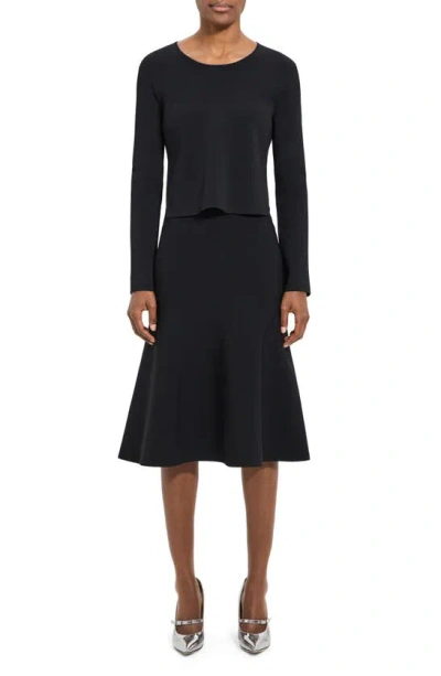 THEORY THEORY LAYERED LONG SLEEVE DRESS