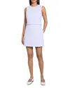 Theory Crepe Sculpted Layer Mini Dress In Pearl Blue