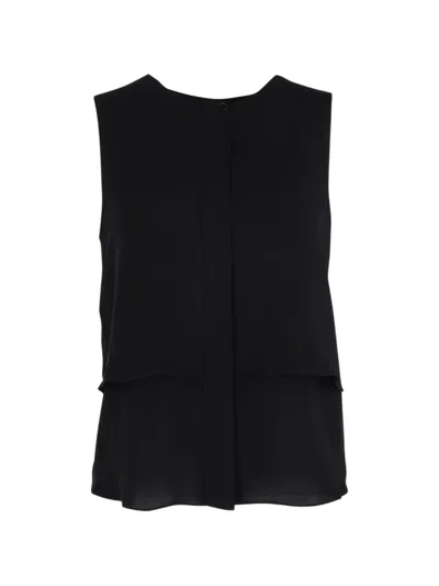 Pre-owned Theory Layered Sleeveless Top In Black
