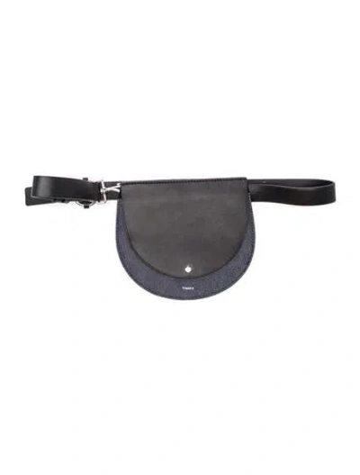 Pre-owned Theory Leather Belt Bag In Black