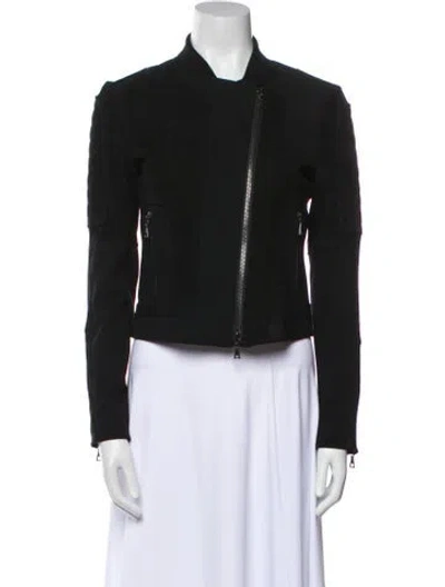 Pre-owned Theory Leather Biker Jacket In Black