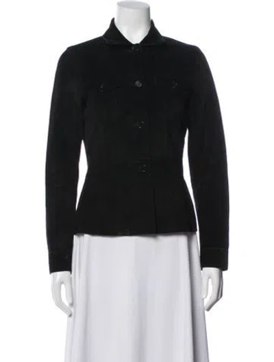 Pre-owned Theory Leather Blazer In Black