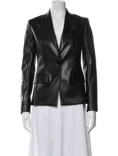 Pre-owned Theory Leather Blazer In Black