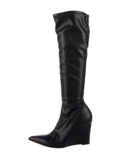 Pre-owned Theory Leather Boots In Blue