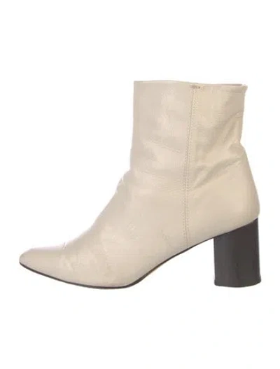 Pre-owned Theory Leather Boots In Neutral