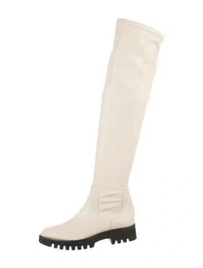 Pre-owned Theory Leather Boots In Neutrals
