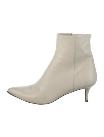 Pre-owned Theory Leather Boots In Neutrals