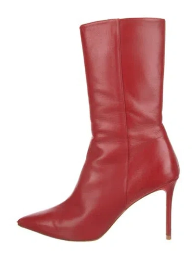 Pre-owned Theory Leather Boots In Red