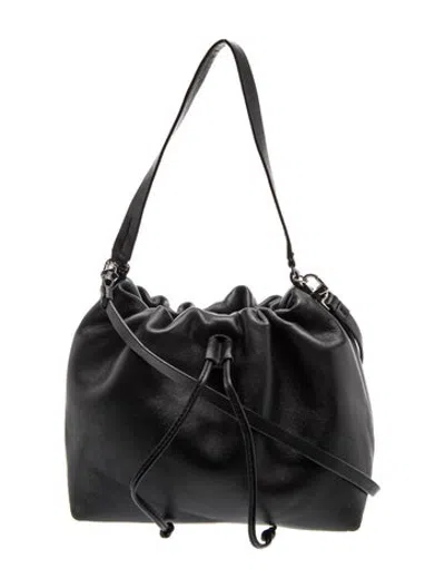 Pre-owned Theory Leather Bucket Bag In Black