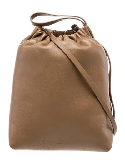 Pre-owned Theory Leather Bucket Bag In Brown