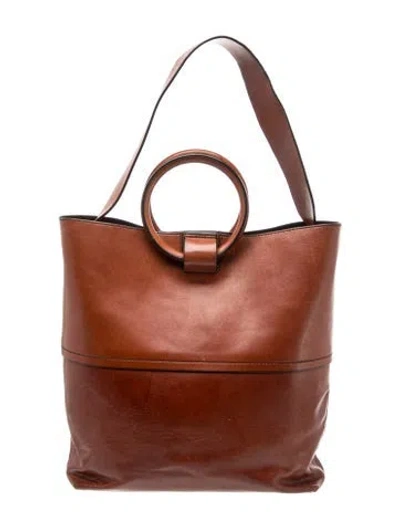 Pre-owned Theory Leather Bucket Bag In Brown