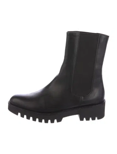 Pre-owned Theory Leather Chelsea Boots In Black