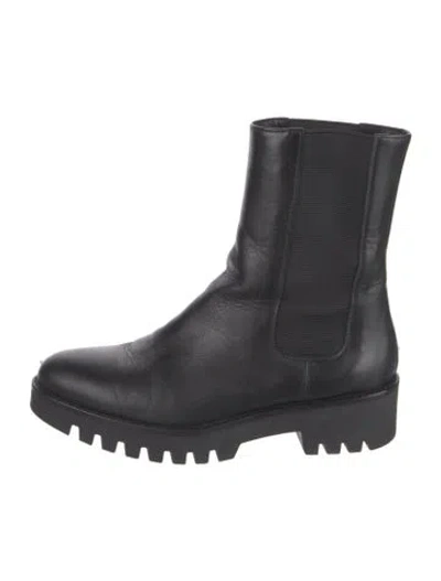 Pre-owned Theory Leather Chelsea Boots In Black