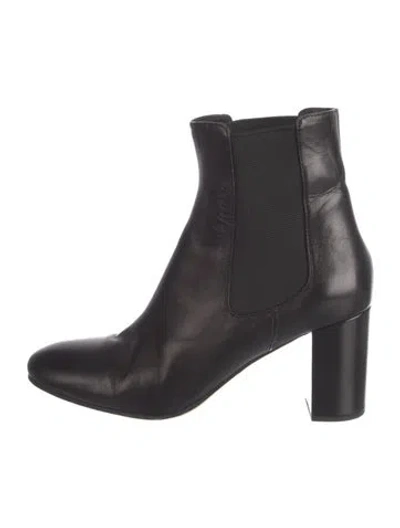 Pre-owned Theory Leather Chelsea Boots In Black