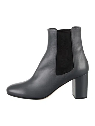 Pre-owned Theory Leather Chelsea Boots In Silver