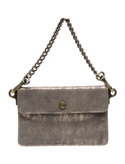 Pre-owned Theory Leather Clutch In Grey