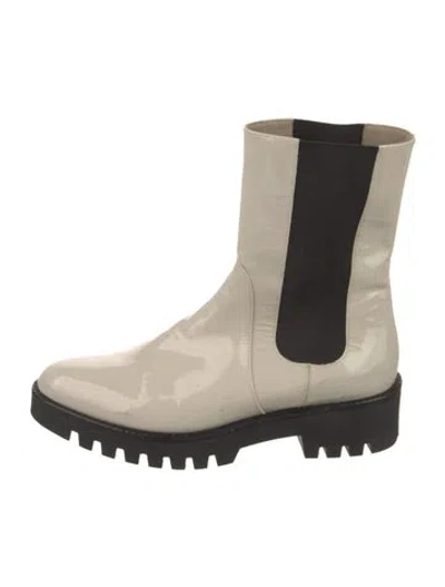 Pre-owned Theory Leather Colorblock Pattern Chelsea Boots In Neutral