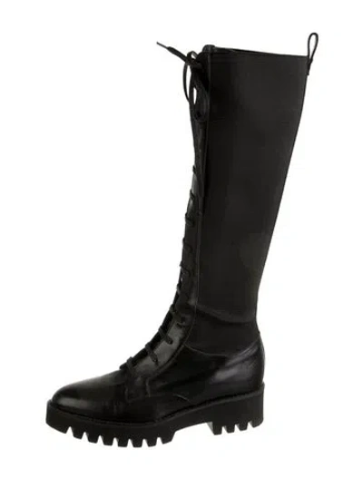 Pre-owned Theory Leather Combat Boots In Black