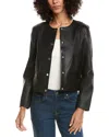 Theory Leather Crop Jacket In Black