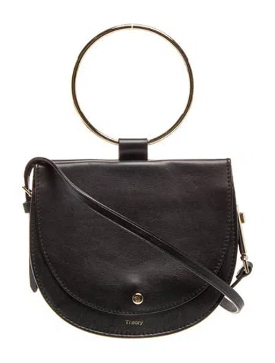 Pre-owned Theory Leather Crossbody Bag In Black