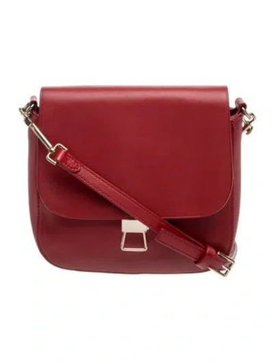 Pre-owned Theory Leather Crossbody Bag In Red
