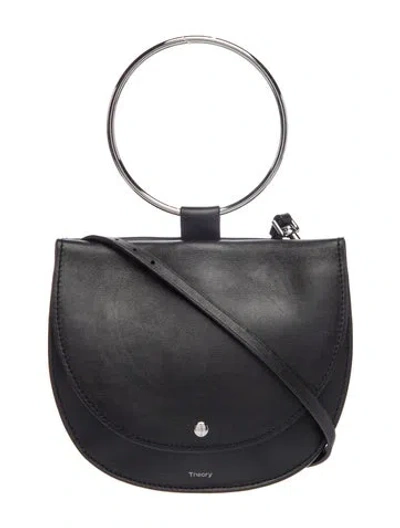 Pre-owned Theory Leather Evening Bag In Black