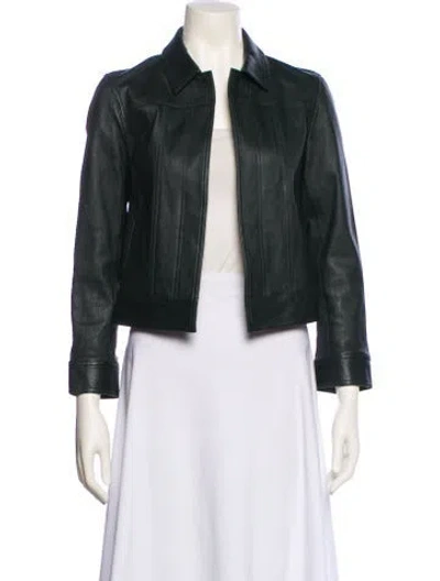Pre-owned Theory Leather Evening Jacket In Black