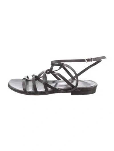 Pre-owned Theory Leather Gladiator Sandals In Brown