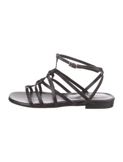 Pre-owned Theory Leather Gladiator Sandals In Brown