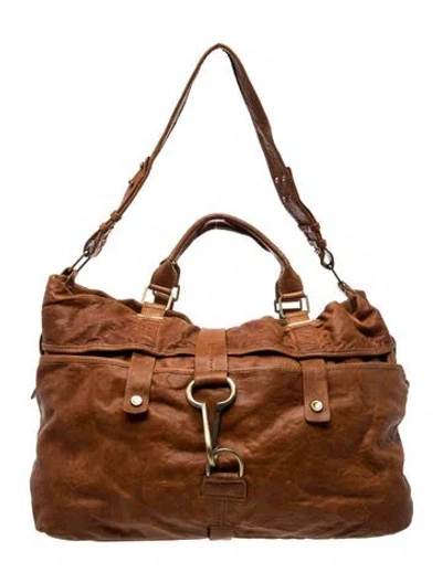 Pre-owned Theory Leather Hobo In Brown