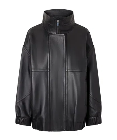 Theory Leather Jacket In Black
