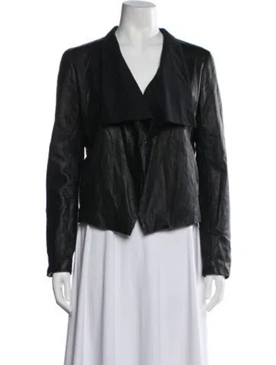 Pre-owned Theory Leather Jacket In Black
