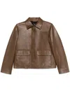 Theory Patch Boxy Jacket In Brown