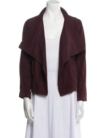 Pre-owned Theory Leather Jacket In Purple
