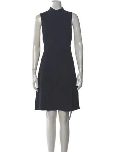 Pre-owned Theory Leather Knee-length Dress In Gray