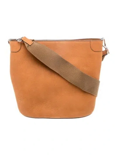 Pre-owned Theory Leather Messenger Bag In Brown