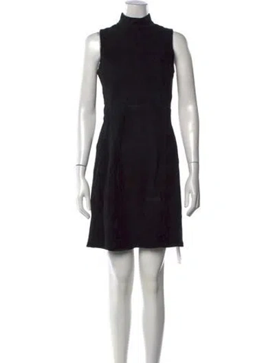 Pre-owned Theory Leather Mini Dress In Black