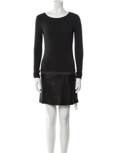 Pre-owned Theory Leather Mini Dress In Gray