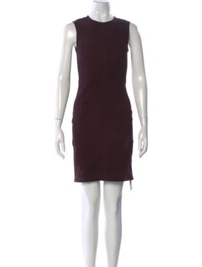 Pre-owned Theory Leather Mini Dress In Red