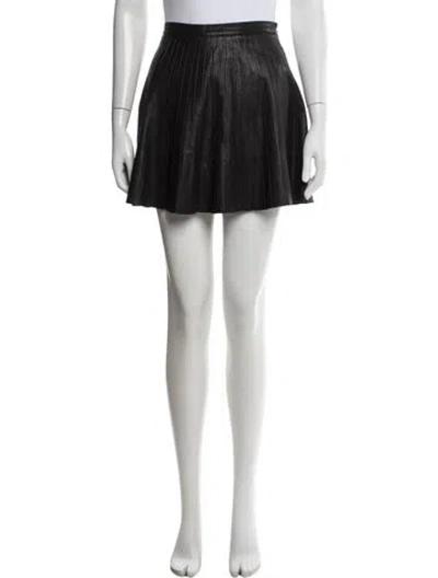 Pre-owned Theory Leather Mini Skirt In Black