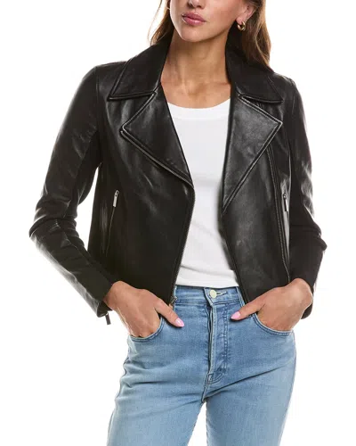 Theory Leather New Moto Jacket In Black