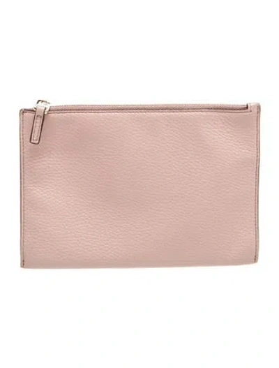 Pre-owned Theory Leather Portfolio In Pink