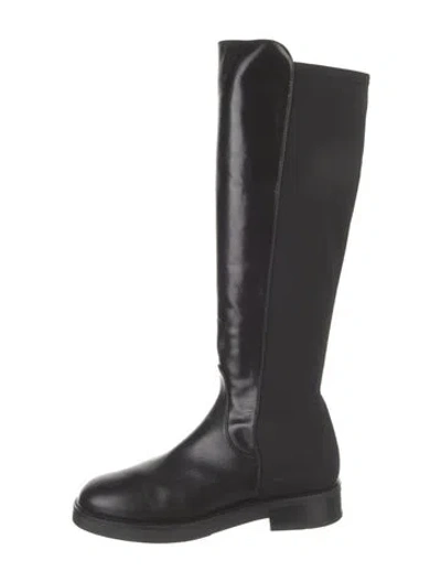 Pre-owned Theory Leather Riding Boots In Black