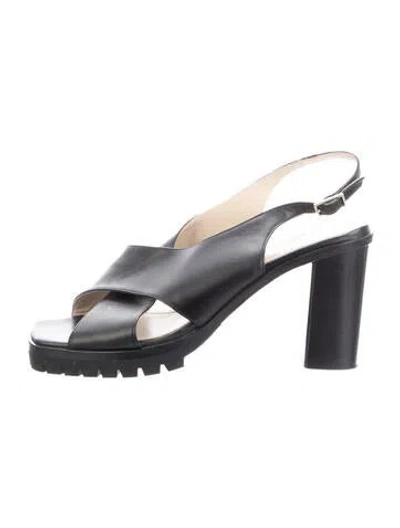 Pre-owned Theory Leather Sandals In Black
